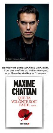 Rencontre de Maxime Chattam à la librairie Molière à Charleroi