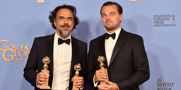 Leonardo DiCaprio et Alejandro González Iñárritu aux Golden Globes 2016