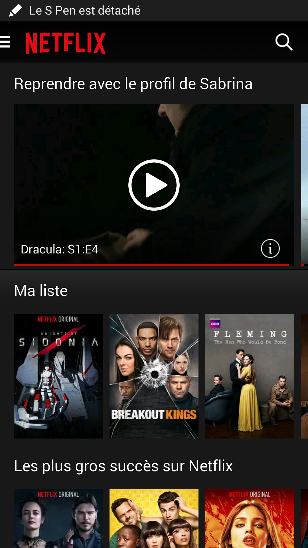 Netflix sur mobile